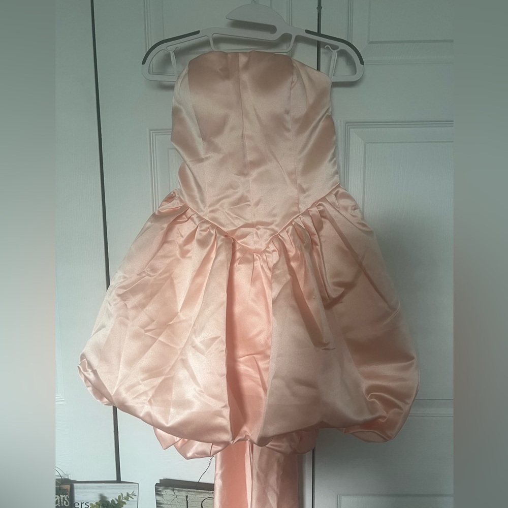 Elegant Pink Strapless Dress - Picture 9 of 11